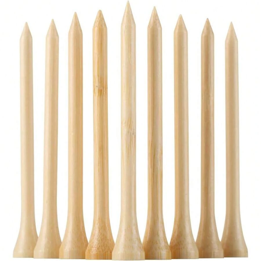 100 PCS Golf Tees Durable Bamboo 3 1 4 Inch  Tee Reduce Friction Side Spin For Stable Golfing Accessories - Primary - View 1