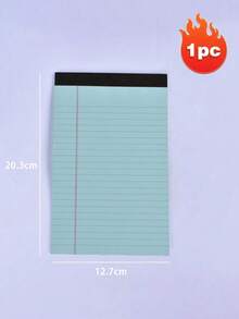 1 pieza Bloc de notas legal pequeño de 5" X 8" de colores, bloc de escritura perforado con papel rayado, 30 hojas, adecuado para listas de tareas escolares, de oficina y del hogar - Multicolor - Ver 11