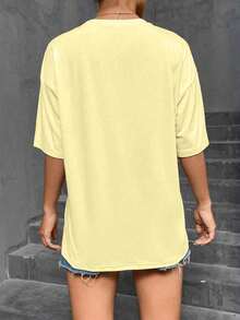 Soft Cotton T-Shirt For Women, Red White And Due Shirt, 4th Of July Pregnancy Reveal Shirt, Summer Pregnancy Announcement Tee, Expecting Mom To Be T-S - 黃色 - 查看 3