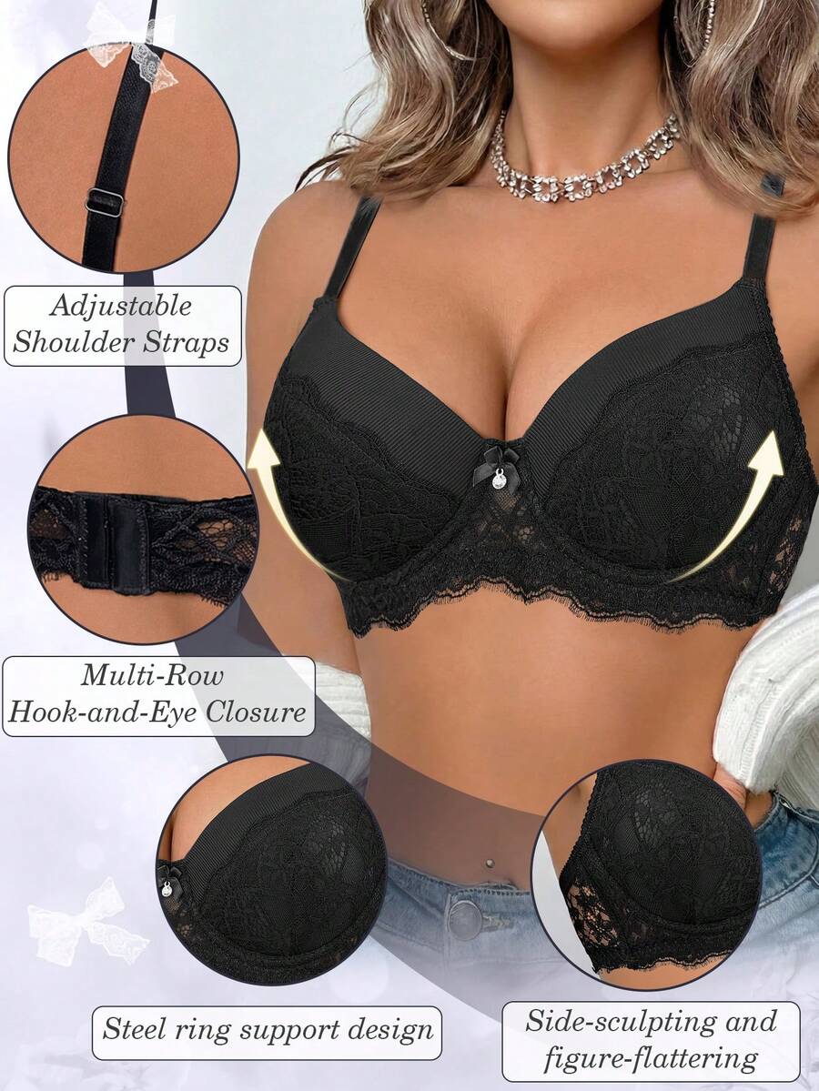 Women's Lace Push-Up Bra - Comfortable & Supportive & Lifting Support