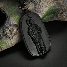 1 buah Kalung Liontin Patung Yesus Mirip Giok, Liontin Unisex - Santo Yudas Tadeus - View 1