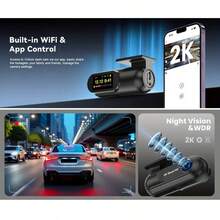 2K高清行车记录仪，带WiFi，支持64GB存储卡，具备夜视功能、循环录像、24小时停车监控，可通过APP进行WiFi控制。 - A - 查看 4