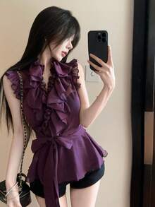 Women Blouses & Shirts - Purple - View 5