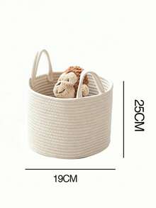 Natural Fiber Storage Basket, Laundry Basket, Woven Rope Basket Suitable For Clothes, Toys And Blankets, Farmhouse Style Suitable For Bathroom, Living Room, Shower Gift, Small/Medium/Large Size, Holiday Gift Idea - White - View 8