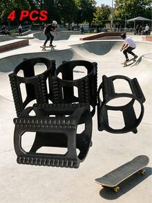 4件組橡膠滑板訓練夾，豬跳固定輔助裝置，初學者防翻滾 Ollie 訓練器，滑板騎行平衡訓練器，適合滑板初學者，有趣且 - 彩色 - 查看 9