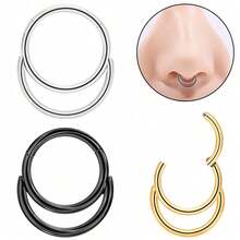 16G Septum Ring 316L Stainless Steel Daith Piercing Earrings Hypoallergenic 18K Gold Plating Body Piercing Jewelry Nose Ring For Women - Gourd - View 9