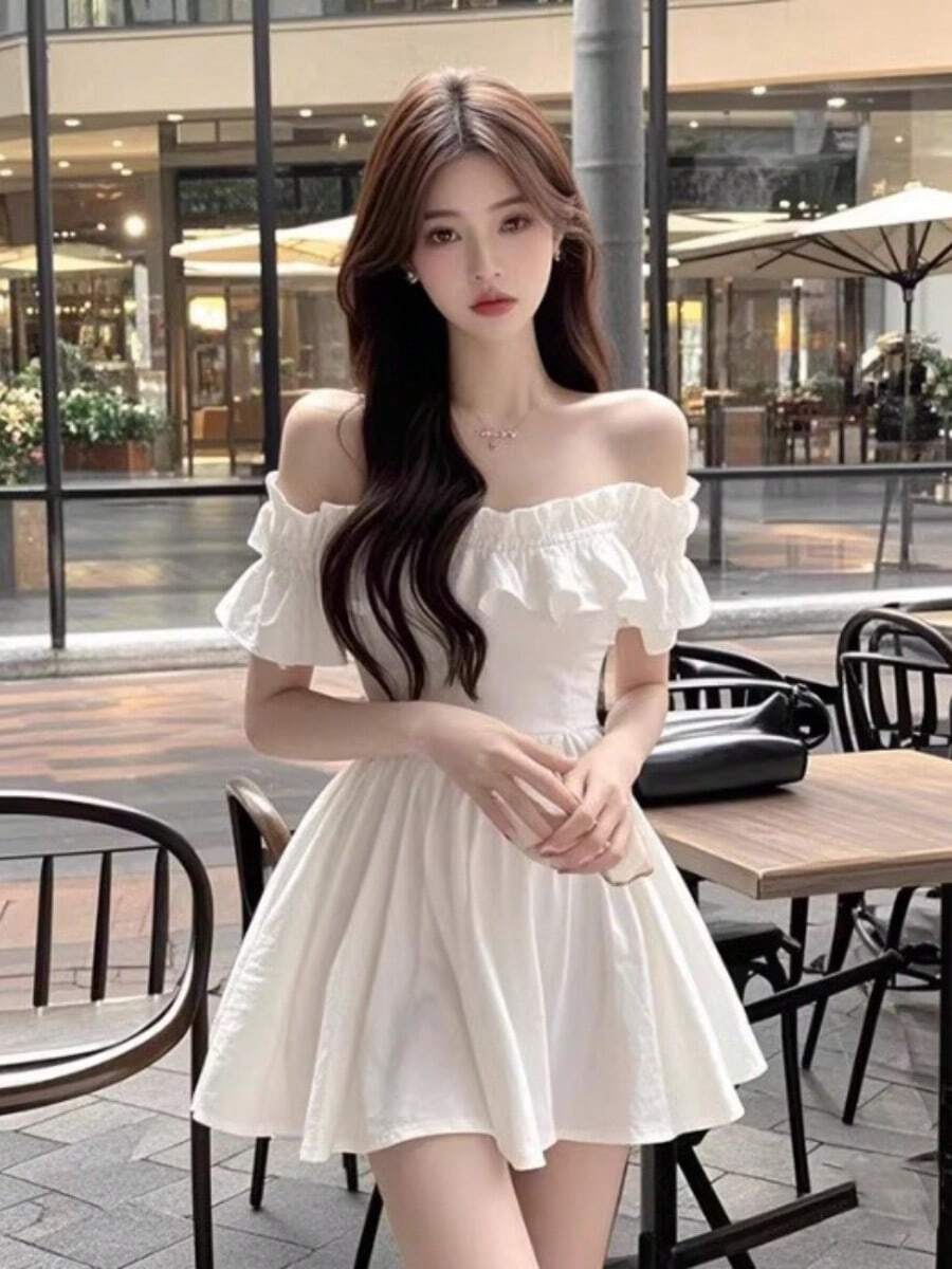 Women Short Dresses - White - View 1