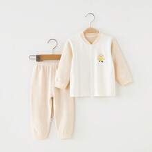 Conjunto de ropa de otoño para bebé, conjunto de ropa interior térmica de algodón puro para primavera y otoño, conjunto de ropa interior cálida para niños, ropa de bebé, pijamas de otoño e invierno. - Rosa - Ver 3