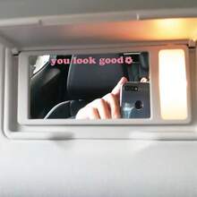 3pcs "You Look Good" Cute Personalized Car Stickers, Vinyl Waterproof Sunproof, Suitable For Rearview Mirror, Self-Affirmation Decorative Mirror, Makeup Mirror Cute Decorative Stickers, Creative Car Window Decor - You Look Good - View 2
