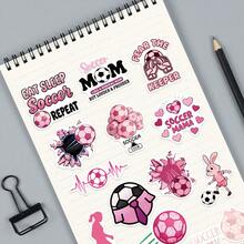 50PCS Cartoon Pink Football Sticker Cartoon Romantic Football Mom Creative Support Incentive Sports Decoration Phone Case Scrapbook Water Cup Laptop Guitar Gift Collection Sticker - 1 Set - View 8