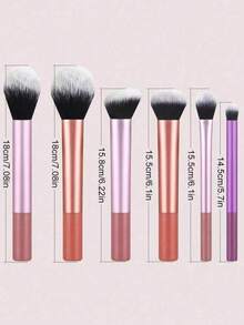 1 Piece. Contains Powder, Blush, Contour, Eyeshadow And Highlighter Brushes For Flawless Makeup. Gift Box Included. - Burgundy - View 6