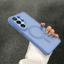 高級啞光親膚感手機殼，相容 Galaxy S26Ultra S25Ultra S24Ultra S23Ultra A56 A16 A17 A36 A26 A16 A37 A57 S24 S23FE Plus A55 A35 A54 A15 S25 S24 S23 及其他機型，全方位相機保護、內建鏡頭膜、柔軟觸感、防指紋、支援無線充電、防摔設計 - 遠峰藍 - 查看 7