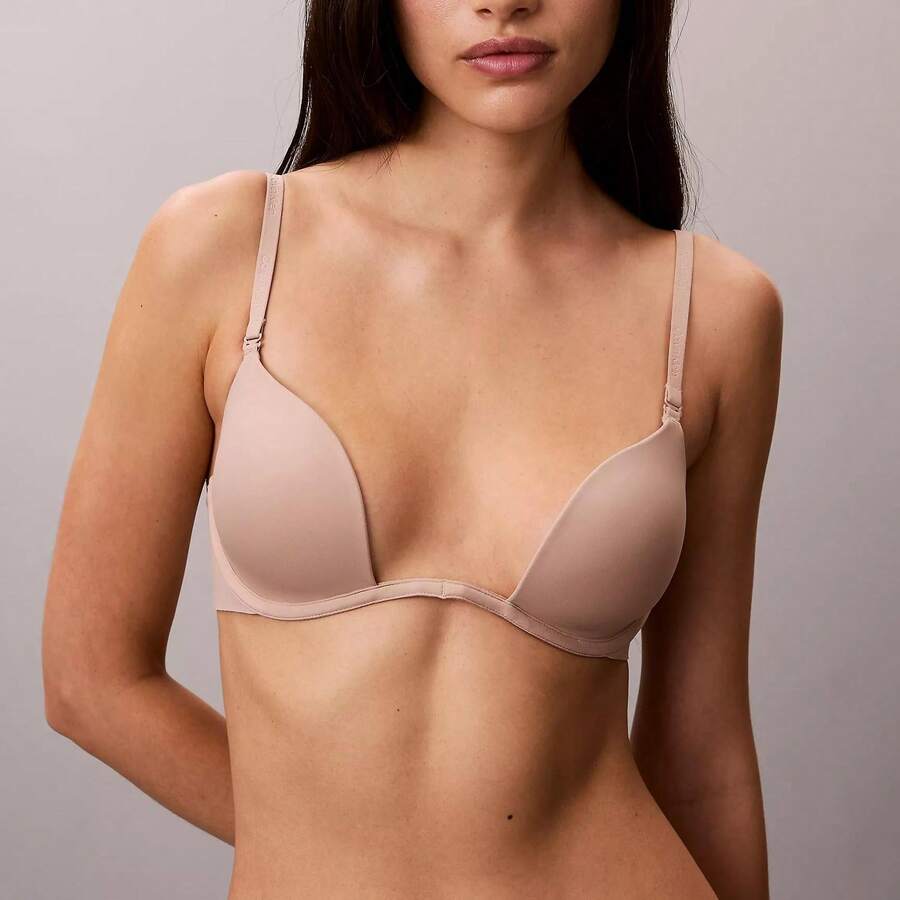 Calvin Klein Perfectly Fit Lightly Lined Plunge Bra QF8427 Underwear Women Bras + Bralettes Underwear Sleepwear - 雪松 - 查看 1