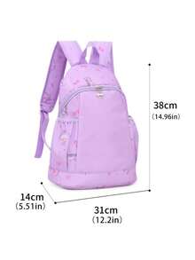 Custom Designed Sweet Cute Princess Style Backpack/Dance Bag, Decorated With Pattern, Zipper Closure, Adjustable Shoulder Strap, Durable And Long-Lasting, Perfect For Young Ballet Dancers Daily Use, School And Travel, Back To School, Gymnastics - Multicolor - View 8