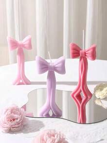 1 nến thơm dáng đứng hình nơ phong cách Pháp, nến hình nơ 2.56*5.11 inch, nến trang trí, đạo cụ chụp ảnh, phù hợp trang trí nhà cửa, trang trí phòng, trang trí phòng khách, ý tưởng quà tặng tuyệt vời, trang trí lễ hội, quà tặng cho nữ, trang trí chụp ảnh, quà tặng sinh nhật - Nến hình nơ - Xem 5
