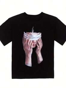 Men's Black American Retro T-Shirt With Rock Print, New Summer Retro Fashion, Urban Clothing For Men And Women - 白色 - 查看 7