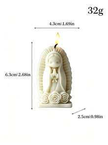 Bộ 4 nến thơm thủ công hình Đức Mẹ Guadalupe, tượng bé gái cầu nguyện dễ thương, đế hình trái tim/hoa hồng, nhiều màu sắc và hương thơm, trang trí nhà cửa, quà tặng tiệc tùng ngày lễ. - Một cỡ - Xem 19