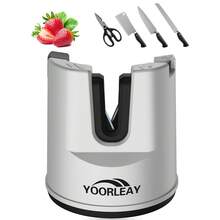 1pc Professional Kitchen Knife Sharpener, Suitable For Straight Edge And Serrated Knives, Scissors, Multi-Functional Suction Cup Fixed Knife Sharpening Tool, Small Manual Knife Sharpener, Silver - Silver - View 2