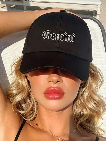 1pc Printed 12 Zodiac Letters Baseball Cap, Adjustable Sun Protection Casual Hat For Outdoor Spring Autumn Travel Beach, Unisex Y2K Style Sun Hat For Women
