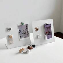 1 cái bảng trang trí để bàn hình vuông hít nam châm, bảng lưu trữ nam châm tủ lạnh & ghi chú dán, bảng tin nhắn đen/trắng, trang trí bàn cho phòng khách & lối vào, giá treo poster, bảng ghi chú & ghi nhớ dọc cho gia đình và văn phòng - Nhiều kiểu dáng - Xem 2