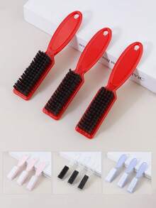 3pcs Professional Beard Styling Brush Set, Shaving Beard Brush, Barber Vintage Slick Back Hair Styling Carving Cleaning Brush - Multicolor - View 2