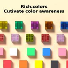 Magnetic Cube Building Blocks Colorful Multi-Color Children Preschool Montessori Sensory STEM Educational Toy DIY Creative Magnetic Construction Bricks Puzzle Game For Boys Girls 3+ Years Old Birthday Gift - Multicolor - View 8