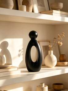 1pc Modern Hollow Abstract Resin Sculpture, Matte Finish Decorative Figurine, Versatile Home Decor, Suitable For Minimalist To Bohemian Style, Perfect For Bookshelf, Desk, Vanity And Shelf Decoration, Enhancing Living Space With Subtle Elegance And Artistic Flair - Multicolor - View 9