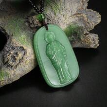 1 buah Kalung Liontin Patung Yesus Mirip Giok, Liontin Unisex - Santo Yudas Tadeus - View 2