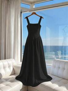 MEXGlowEve Vestido elegante con pliegues, tirantes asimétricos, para ir a trabajar, de vacacionesMEX IF7C - Azul - Ver 8
