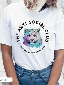 Anti-Social Club Logo Unisex  T Shirt |   Graphic T Shirt For Introverts |   Funny Gildan  T Shirt |   Antisocial Club Graphic Tee - 黑色 - 查看 6