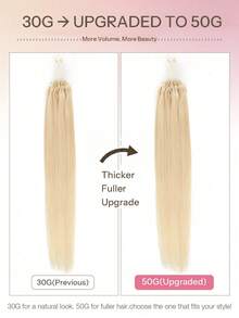 12-22 Inch Invisible Micro Ring Hair Extensions, Smooth Seamless Remy Human Hair Bun, Increase Hair Volume For Daily, Party, Wedding - Multicolor - View 81