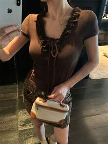 Women Tops - Brown - View 5