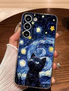 1个经典星空可爱猫咪手机壳，软壳保护套，兼容华为荣耀、三星Galaxy A04e/12/A13/A14/A34/A50/A52/A53/A54/S21/S22/S23/S24/S25/S25Ultra/S25FE/S26/S26 Plus/S26 Ultra/S26 Edge、6A/7A/8A、12T/13T/15T/15T Pro - 無色 - 查看 1