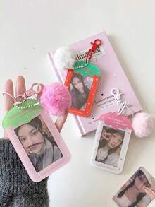 Minimalist Design Cute Cartoon Strawberry 3 Inch Card Holder, K-Pop Fan Hard Card Case, Bus Card Wallet, Student, Office And Daily Decorative Card Holder - Multiple Styles - View 5