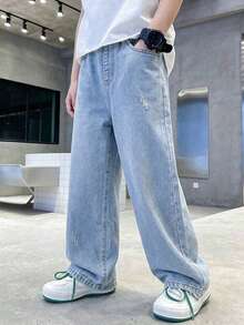 Men's Summer Denim Jeans, New Fashion Style - Blue - View 1