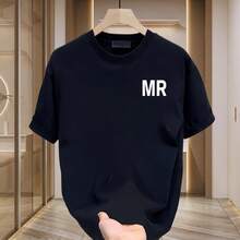 Camiseta de manga corta estampada para hombre de algodón puro, estilo americano, marca de moda, nueva colección de verano, camiseta unisex versátil de cuello redondo para hombre. - Blanco - Ver 4