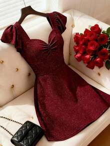 Vestido elegante y brillante para mujer - Celeste - Ver 8