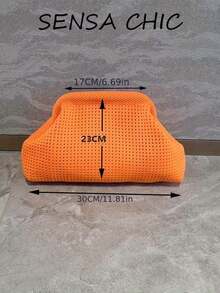 Tas Clutch Awan Warna Permen Segar ini memiliki desain jala berongga yang ringan dan bernapas, sangat cocok untuk mahasiswi dan wanita pekerja untuk berlibur ke pantai atau sebagai aksesori gaya jalanan yang modis. - MultiWarna - View 7