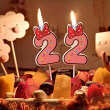Bowknot Number Happy Birthday Candles, Cute Cartoon Creative Birthday Cake Decoration Candles - View 5