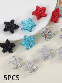 5 piezas de cuentas de arcilla con pentágono de cristal de colores, accesorios hechos a mano para collares, encantos de bolso y joyería - 5 PIEZAS - Estrella de cinco puntas - Ver 9