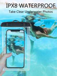 1件通用防水手機袋，防水手機殼，IPX8防水手機袋，適用於游泳、水下、海灘手機防水袋，智慧型手機防水袋，旅行、露營、游泳、夏季、返校 - 升級款 - 查看 8