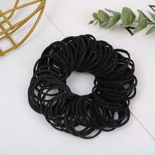 200/400/800 piezas Gomas de pelo negras, bandas elásticas para el cabello, diámetro 18 mm, suaves para el cabello - Redondo - Ver 4