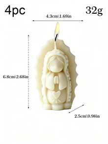 Bộ 4 nến thơm thủ công hình Đức Mẹ Guadalupe, tượng bé gái cầu nguyện dễ thương, đế hình trái tim/hoa hồng, nhiều màu sắc và hương thơm, trang trí nhà cửa, quà tặng tiệc tùng ngày lễ. - Một cỡ - Xem 24