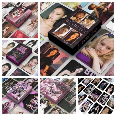 55 pièces BLAC/KPI/NK Collection personnelle, photos d'ambiance de prise de vue, choix parfait pour créer facilement une expérience immersive pour les fans bien-aimés. Cartes photos haute définition recto-verso utilisant une technologie d'impression haute définition, avec des couleurs vives et des détails délicats et clairs.