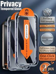 Gorilla Hero 2pcs [Strong Anti-Peeping Protective Film] Tempered Glass Material With Smooth Touch, Without Sacrificing Typing And Sliding Experience. Comes With Quick Installation Tool, Beginners Can Easily Install, Users Need To Control Speed And Gradually Cover From One End To Avoid Dust Entry. Daily Light Scratches And Friction, Frequent Unlocking Use, Film Surface Is Not Easily Damaged. - Black - View 2