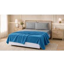 Manta Cobertor Fleece Microfibra 180 Fios Ultra Soft 01 Peça Toque Aveludado Solteiro Casal Queen - Azul - Visão 4