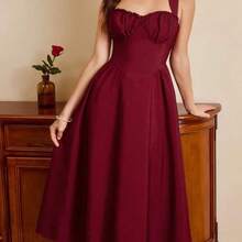 Vestido elegante vintage de mujer con bolsillos, vestido con corpiño, dobladillo con volantes florales, vestido casual de vacaciones y fiestas, vestido de invierno, ropa de invierno para mujer, vestido de invierno para mujer, conjunto de verano para mujer, conjunto de Navidad para mujer, vestido de Navidad, vestido de fiesta de Navidad, vestido de Año Nuevo, vestidos de Año Nuevo para mujer, conjunto de Año Nuevo para mujer, ropa de Año Nuevo, vestidos elegantes para fiestas, vestidos - Beis - Ver 6