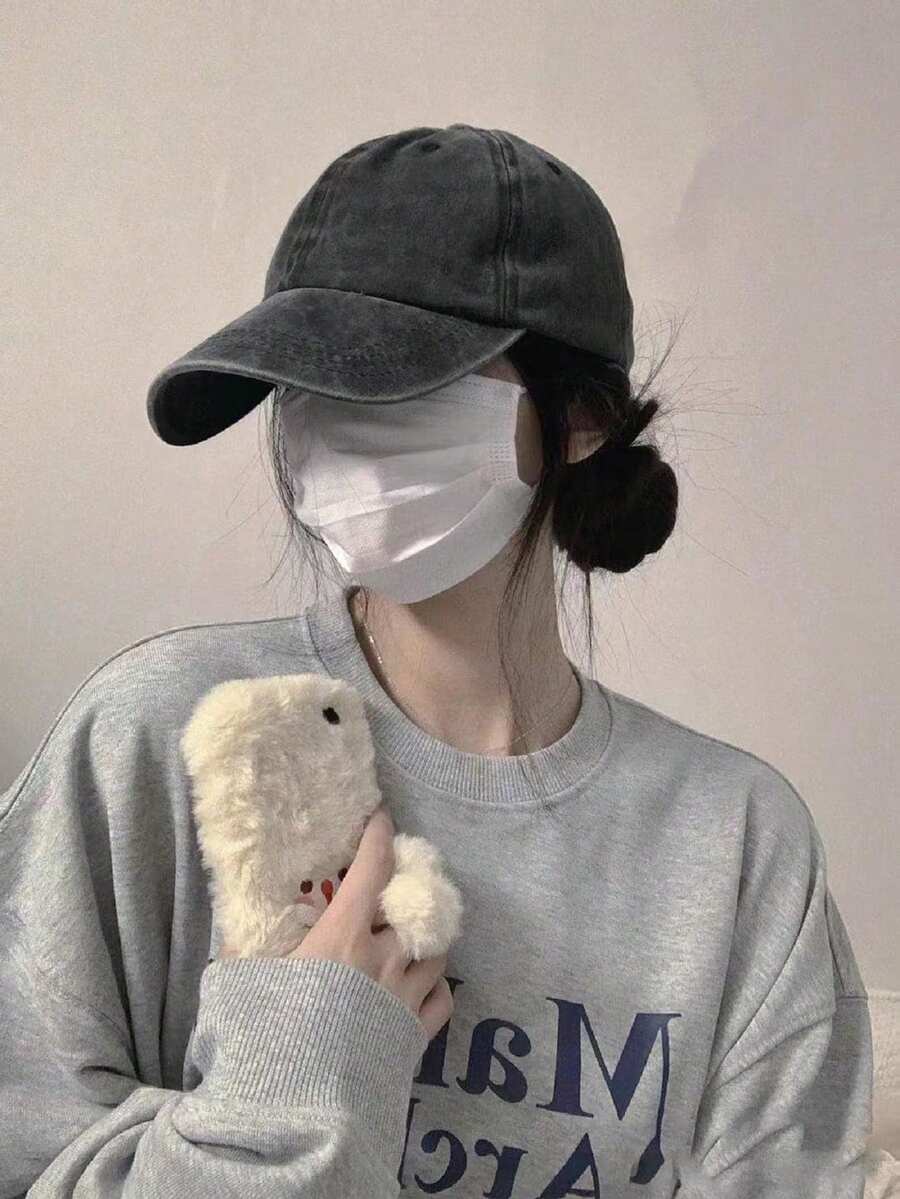 1件/1套 女款純色棒球帽，適合日常穿著與休閒穿搭，夏季、海灘、帽子 - 灰色 - 查看 1
