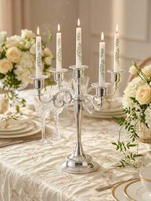 Luxury Metal Candelabra, Gold Elegant Multi-Arm Candle Holder, Vintage European Club Home Decor, Wedding Decoration Candelabra, Table Centerpiece Decoration, Holiday Event Decor, Cafe Photography Accessory - Modern and Stylish - View 14