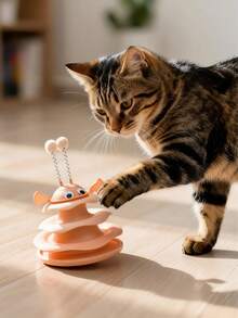 1pc - Pet Carousel Toy | Bee-Shaped Rolling Toy, Suitable For Pet Entertainment And Play. Multi-Layer Rotating Design Brings Endless Fun, Perfect For Pet Entertainment And Exercise. Pet Entertainment Toy, Pet Carousel. - Multicolor - View 4